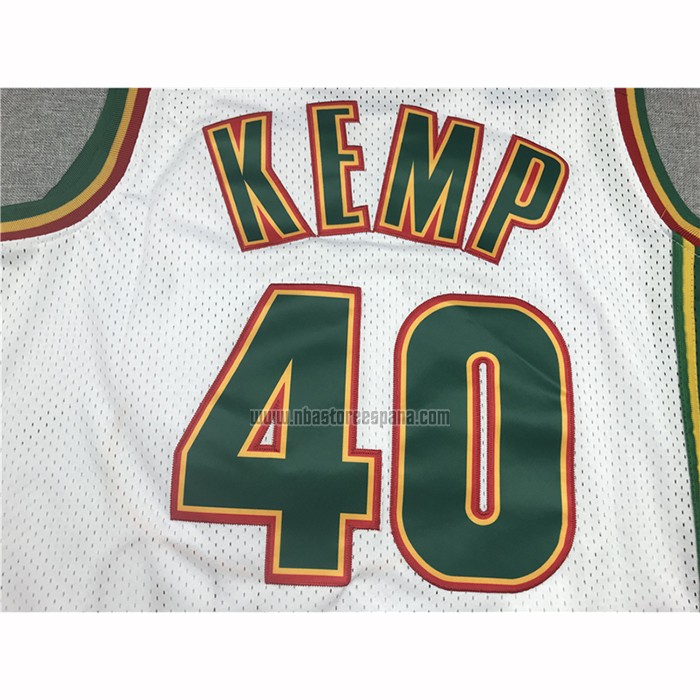 Camiseta Seattle SuperSonics Shawn Kemp NO 40 Historic Retro Blanco